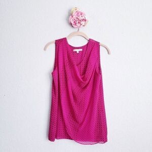 ‎Cabi Fushia Front Drape Sleeveless Blouse